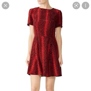 The Kooples Women's Red Hot Snake Print Dress Red Multi Size 3